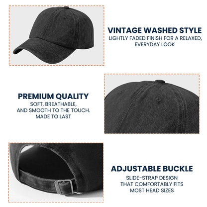 Personalized Washed Denim Baseball Cap, God Bless America Eagle Flag Design, Vintage Look Everyday Wear, Unique Gift