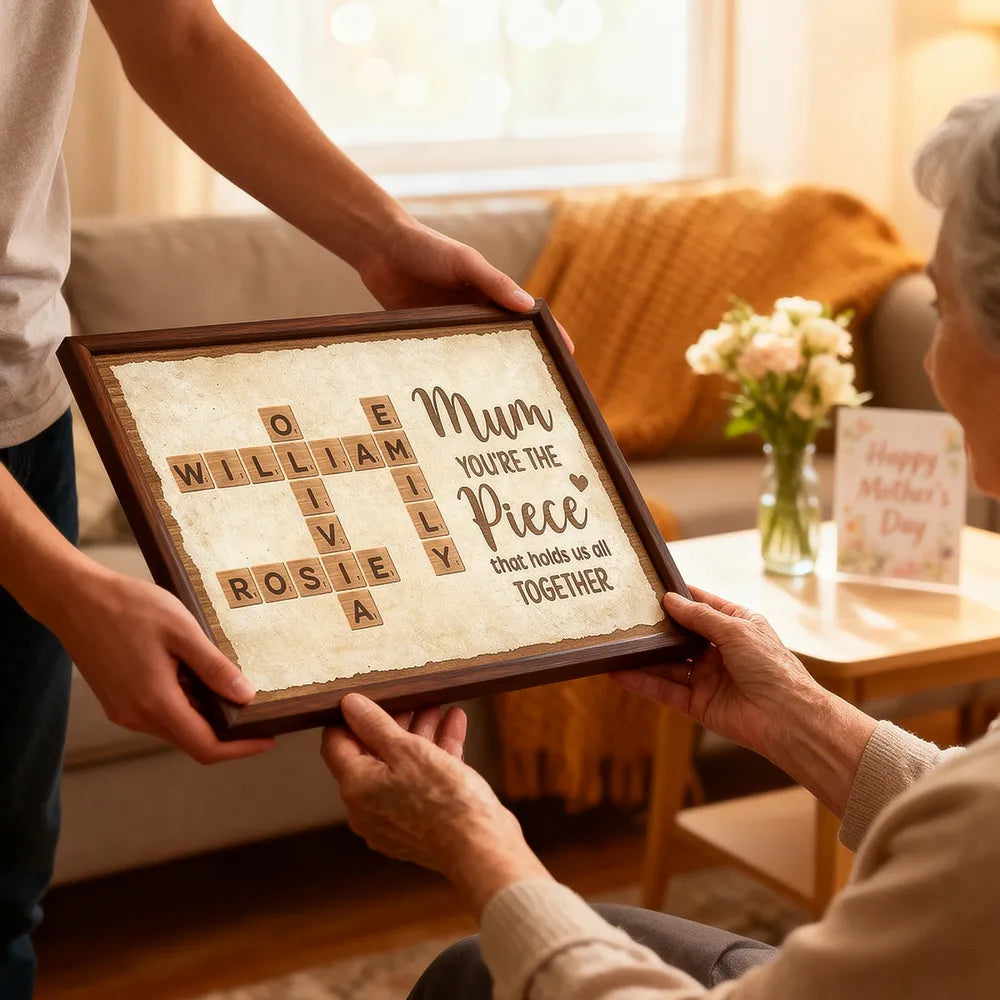 Mum You're The Piece That Holds Us All Together Poster, Personalized Family Word Art, Unique Gift for Mom