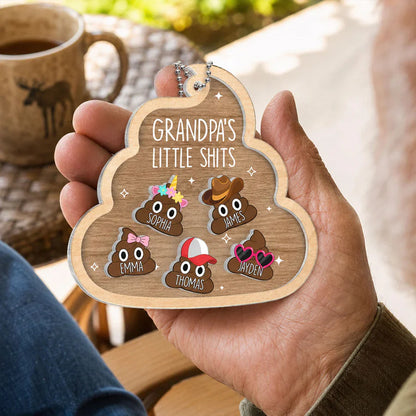 Personalized Acrylic Car Hanger for Grandpa, Funny Little Crew Car Mirror Decor, Unique Father's Day Gift