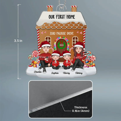 Our First Home Gingerbread Acrylic Ornament — Family Keepsake, Heartwarming Christmas Gift