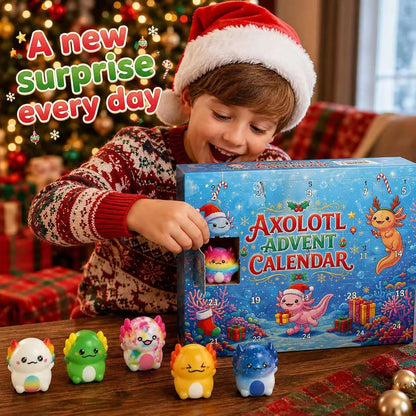 Axolotl Squishy Advent Calendar, Personalized Colorful Undersea Countdown, Creative Gift for Kids