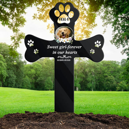Personalized Metal Garden Stake, Custom Dog Memorial with Paw Prints for Outdoor Garden, Unique Gift for Pet Owners