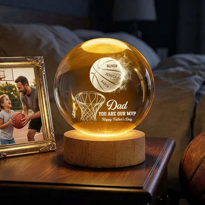 Personalized Basketball Globe Lamp for Dad, You Are Our MVP Father's Day Unique Gift