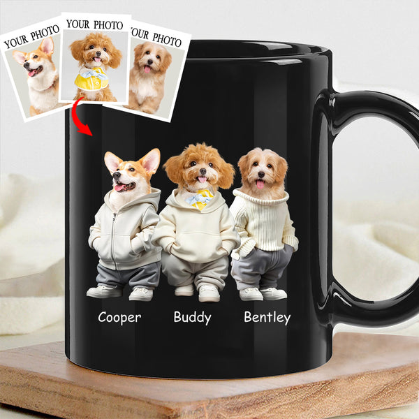 Funny Pet Full-Color Custom Mug – ‘Stylish Portrait of Fur Babies,’ A Creative Gift