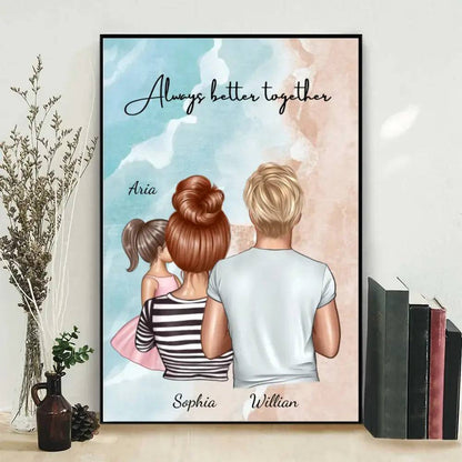 United Hearts - 'Always Better Together' Personalized Poster or Canvas - A Gift to Celebrate Family Unity