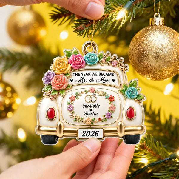 Personalized Acrylic Ornament, The Year We Became Mr. & Mrs., Unique Gift for Couple