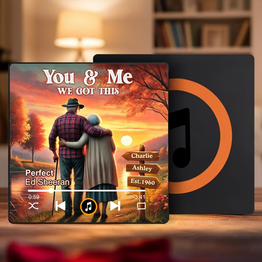 You & Me We Got This Acrylic Music Magnet Custom Song Style Fridge Decoration Warm Sunset Keepsake Gift for Couples