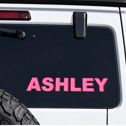 Bold Pink Sticker Decal for Car Windows, Personalized Lettering Keepsake, Creative Gift for Friends