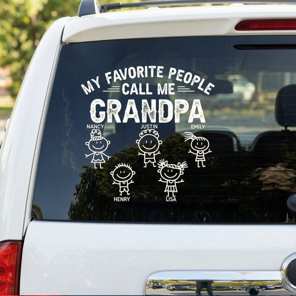 My Favorite People Call Me Grandpa Sticker Decal, Personalized Family ...