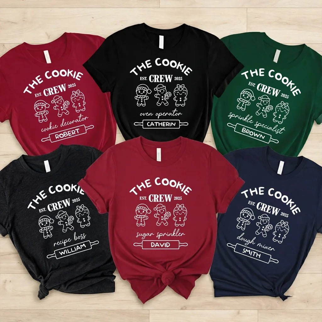 Personalized Cookie Crew Classic Tee, Christmas Baking Design, Unique Gift for Family