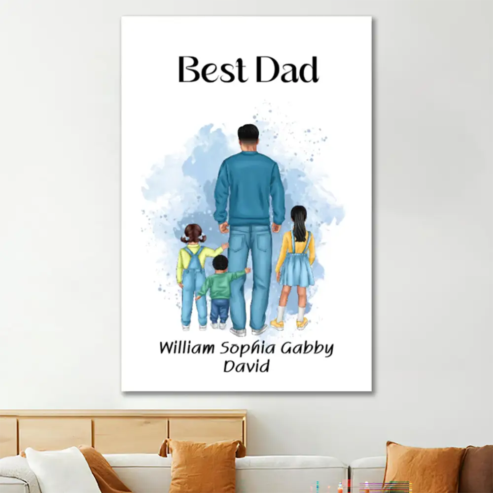 "Customizable 'Best Dad Ever' Poster or Canvas - A Perfect Gift for Father’s Day"
