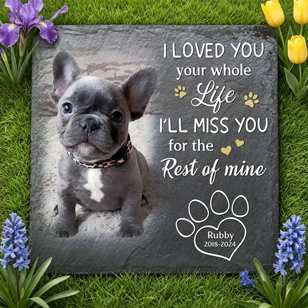 Personalized Dog Memorial Square Stone, Custom Missing You Quote, Unique Sympathy Gift for Pet Owners