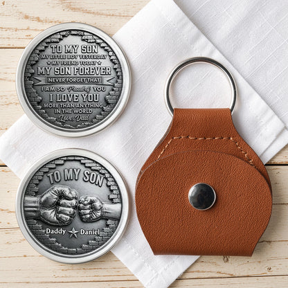 Personalized Pocket Hug for Son, Fist Bump Everyday Keepsake, Unique Creative Gift from Dad