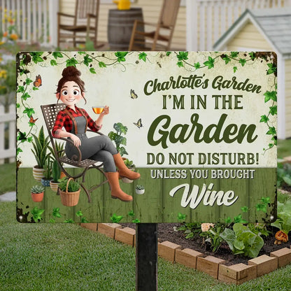 Funny Do Not Disturb Rectangular Iron Sign for Plant Mom, Creative Gift for Garden Relaxation