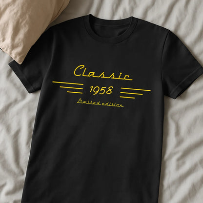 Personalized Classic Tee, Retro Birth Year Typography, Custom Keepsake, Unique Gift for Him