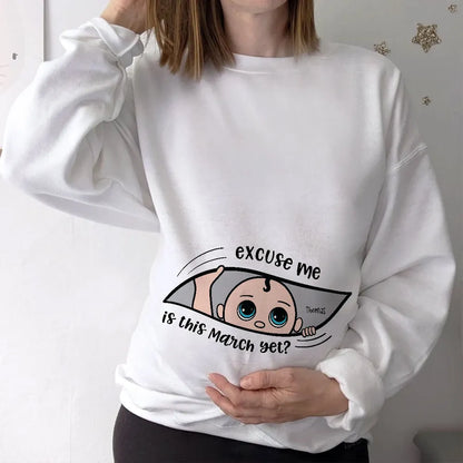 Funny Pregnancy T-Shirt – Customizable “Baby Is Coming” Women’s Tee, Hoodie & Sweatshirt, Perfect Gift for Moms-to-Be
