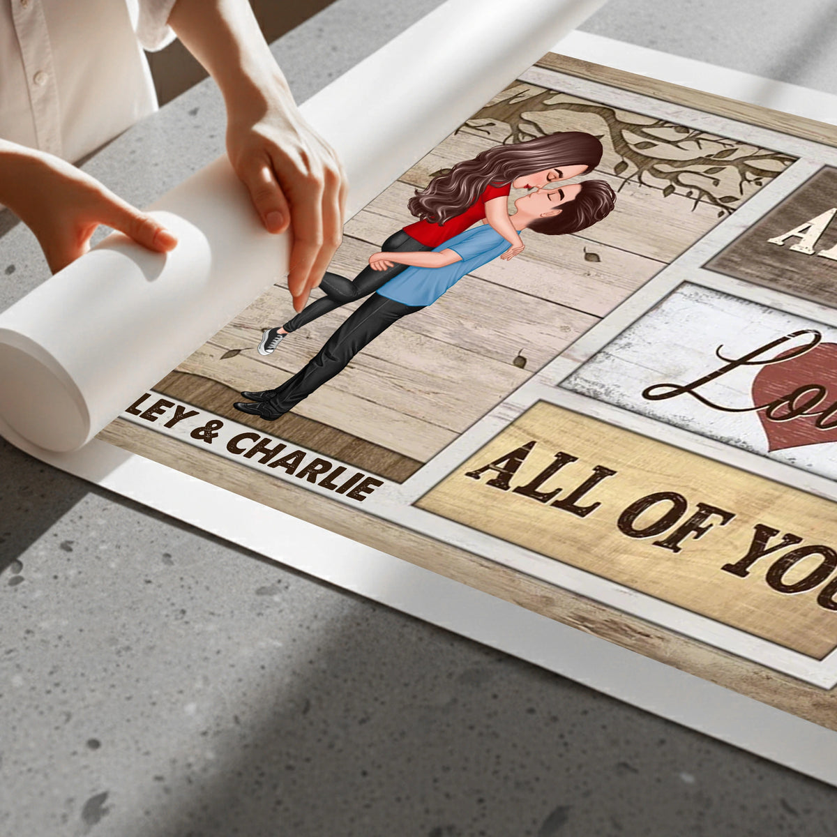 Custom Couple Poster All Of Me Loves All Of You Modern Romantic Wall Art Unique Gift For Anniversary Birthday Or Christmas