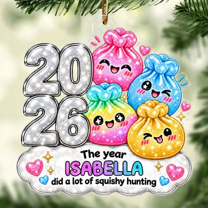 Cute Acrylic Ornament, Personalized Squishy Hunting Keepsake Hanging on a Christmas Tree, Creative Gift for Kids and Teens