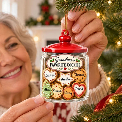 Personalized Acrylic Ornament, Grandma's Cookie Jar on a Christmas Tree, Unique Gift for Grandma