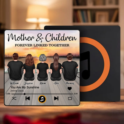 Personalized Acrylic Music Magnet Sunset Family Illustration Fridge Decor - Unique Gift for Mom That Feels Heartwarming