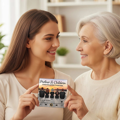 Personalized Acrylic Music Magnet Sunset Family Illustration Fridge Decor - Unique Gift for Mom That Feels Heartwarming