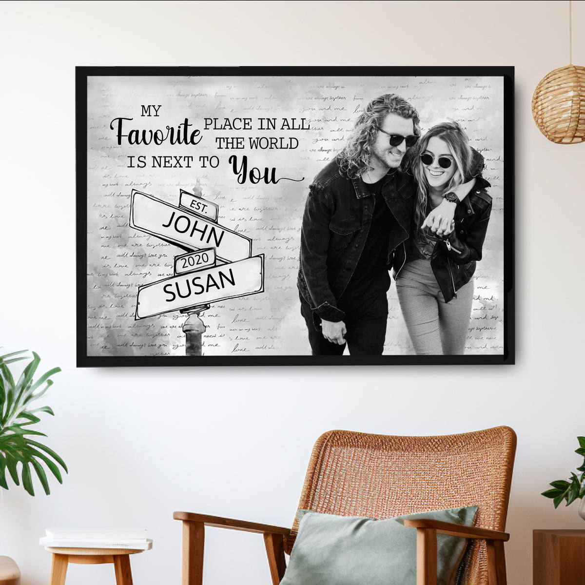 Personalized Couple Poster - "Together They Built a Life They Loved" - Custom Gift for Lovers and Couples