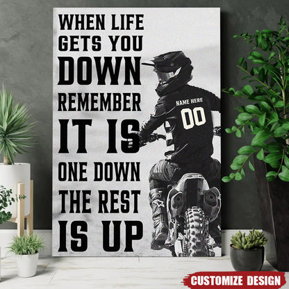 When Life Gets You Down Personalized Canvas, Dirt Bike Rider Artwork, Creative Gift for Motocross Fans
