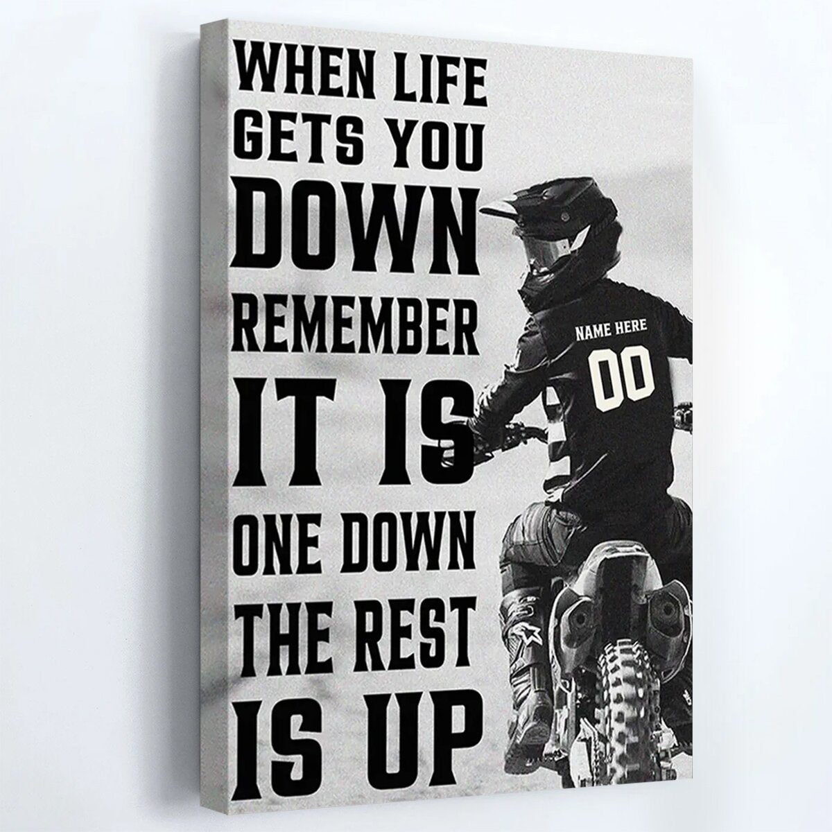 When Life Gets You Down Personalized Canvas, Dirt Bike Rider Artwork, Creative Gift for Motocross Fans