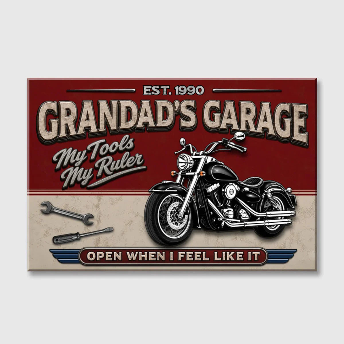 Personalized Dad's Garage Poster, Vintage Car Wall Art, Unique Creative Gift for Dad or Grandpa