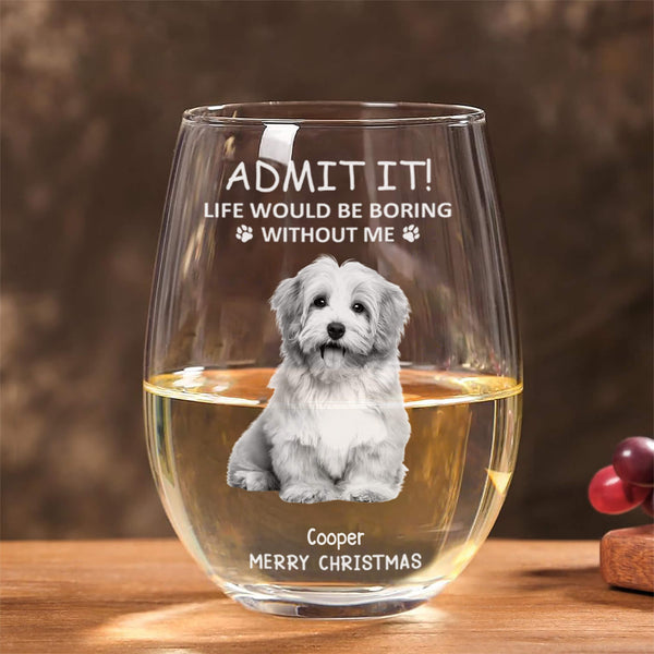 Personalized Christmas Glass Cup - Funny Pet - Themed Gift Cup