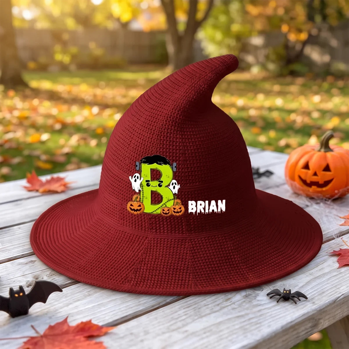 Knitted Witch Hat, Personalized Spooky Keepsake for Autumn Dress Up, Unique Creative Gift for Kids