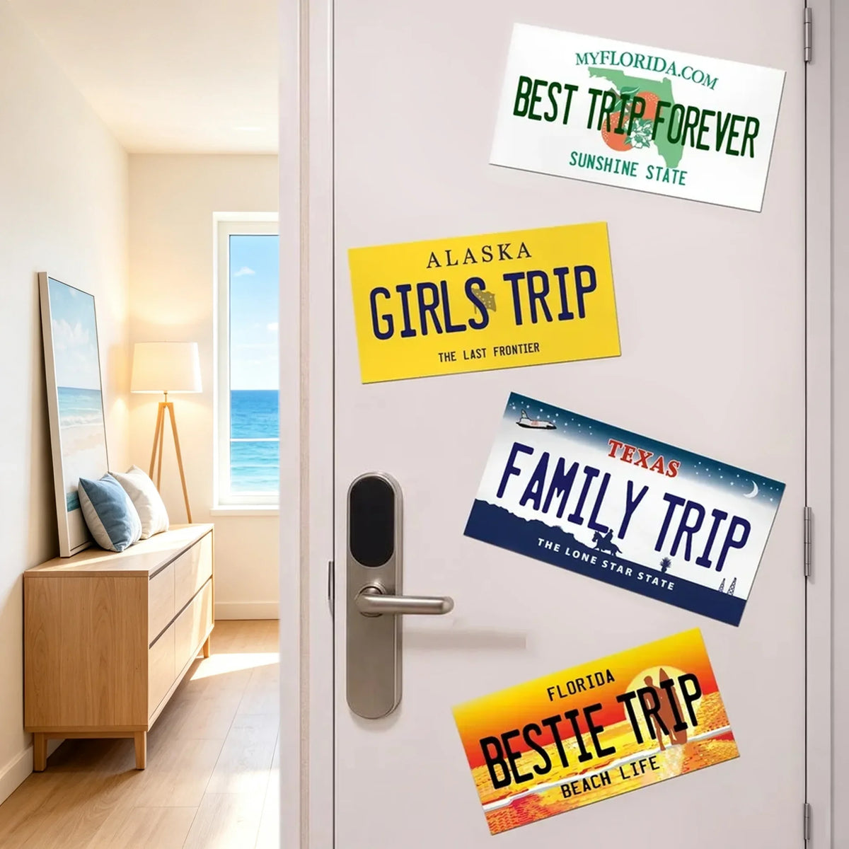 Personalized Acrylic Magnet, Custom State Cruise Door Sign for Family Vacation, Unique Creative Gift