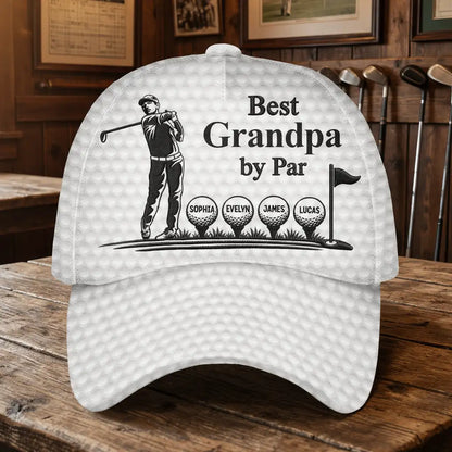 Personalized Golf Classic Cap for Grandpa, Custom Course Design, Unique Gift for Golf Days