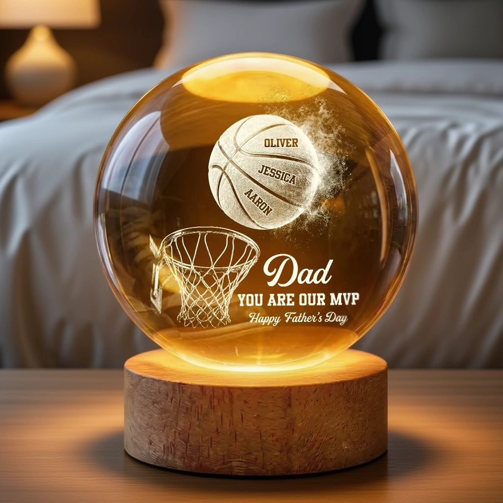 Personalized Basketball Globe Lamp for Dad, You Are Our MVP Father's Day Unique Gift