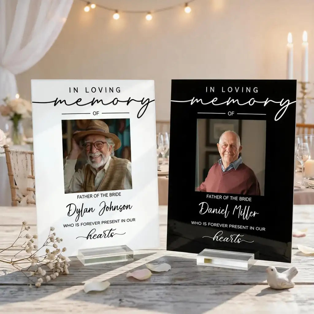 In Loving Memory Acrylic Plaque, Custom Father of the Bride Keepsake, Creative Gift for Wedding Display