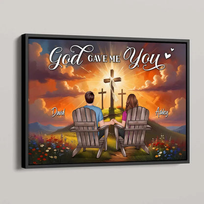 Personalized "God Gave Me You" Poster, Ornament, Plaque, Keychain– A Unique Gift for Couples, Faith & Love Expression