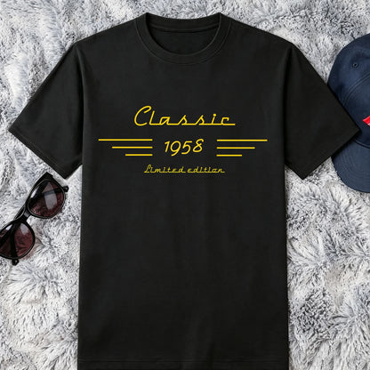 Personalized Classic Tee, Retro Birth Year Typography, Custom Keepsake, Unique Gift for Him