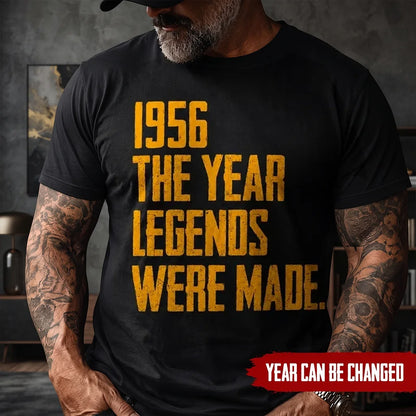 Personalized Classic Tee, Black and Gold Legend Quote, Unique Gift for Dad, Husband or Grandpa