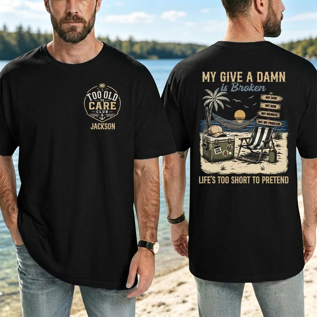 Dual Print Classic Tee, Custom Not My Problem Vacation Shirt, Unique Gift for Husband or Friend