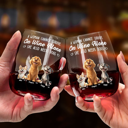 Personalized Dog Lover Wine Glass - Custom Cup Gift
