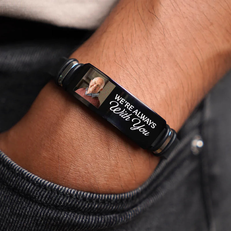 Personalized Silicone Bracelet With Photo You Never Walk Alone Message - A Unique Memorial Gift