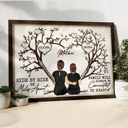 Gift For Mother,Gift For Grandma - Grandma Mom Family Will Always Be Connected By Heart - Personalized Poster
