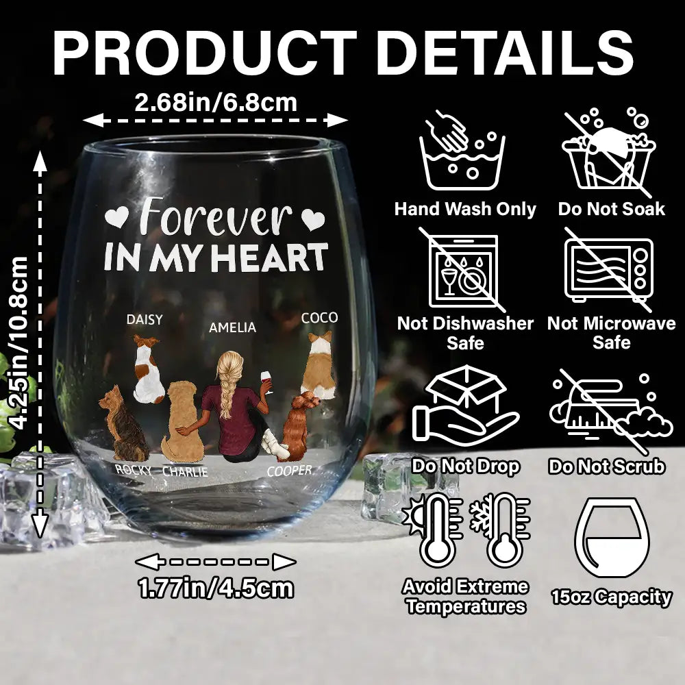 Happy,Dog Lovers,Dog Dad,Pet Lovers,Dog Mom - A Bond That Can't Be Broken Dog Mom Dog Dad Pet Lovers - Personalized Stemless Wine Glass