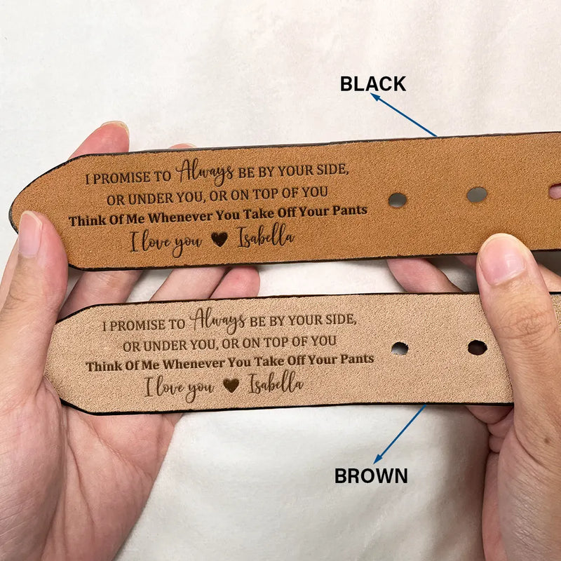 Personalized Leather Belt With Funny Love Quote For Husband Boyfriend, Sleek Buckle Daily Wear, Unique Gift