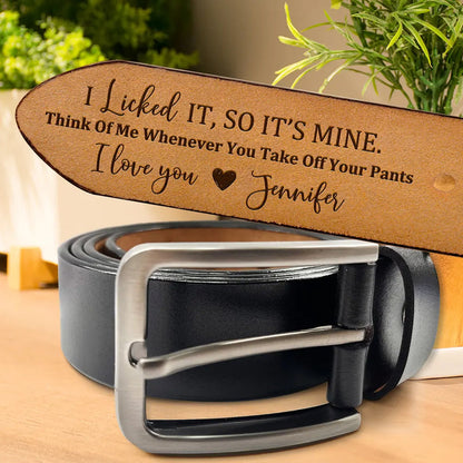 Personalized Leather Belt With Funny Love Quote For Husband Boyfriend, Sleek Buckle Daily Wear, Unique Gift
