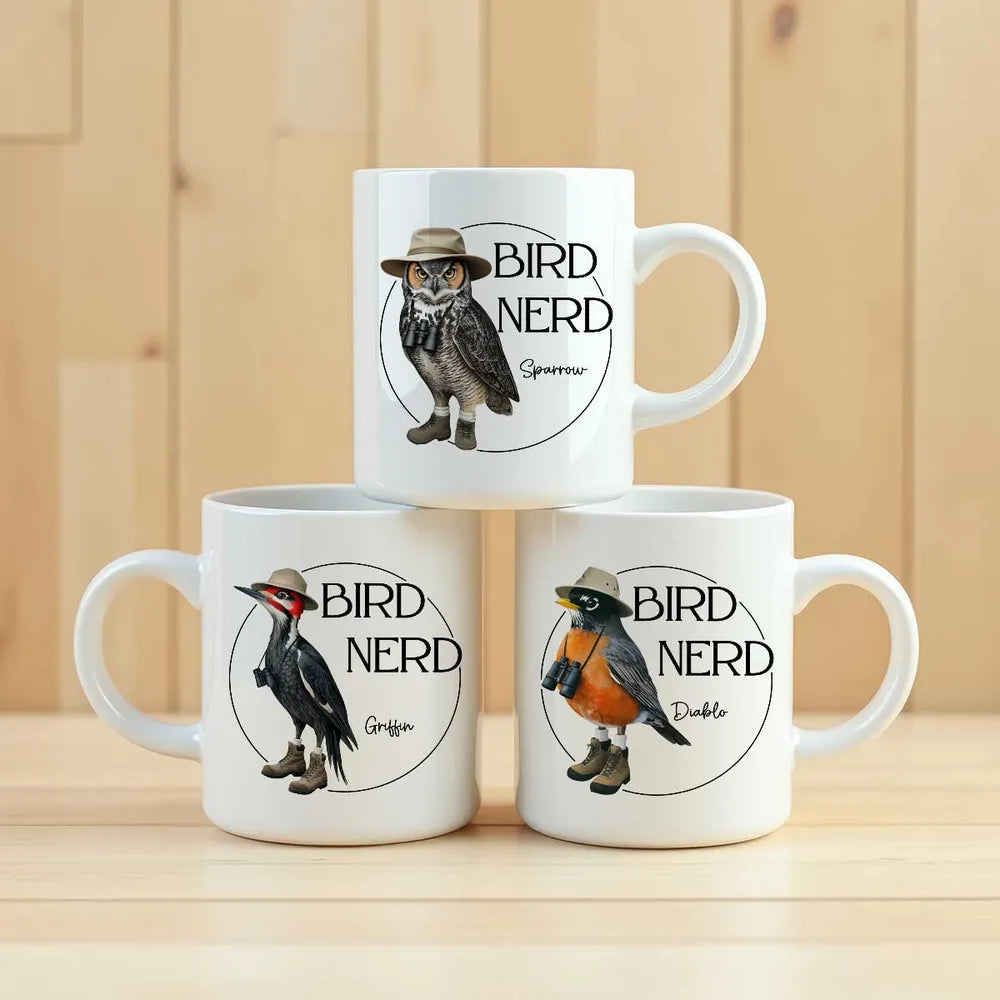 Bird Nerd Funny Bird Lovers’ Mug and More – Personalized Cup for Bird Watchers