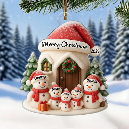 Festive Snowman Family Acrylic Ornament for Personalized Holiday Decoration, Warm Christmas Spirit, Ideal Gift for Loved Ones