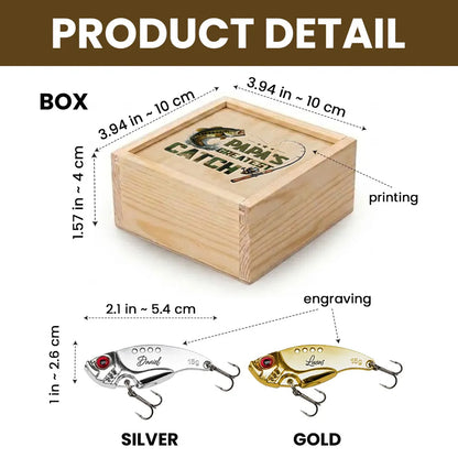 Custom Stainless Steel Fishing Lure with Bass & Rod Art, Creative Gift for Dad, Grandpa or Angler