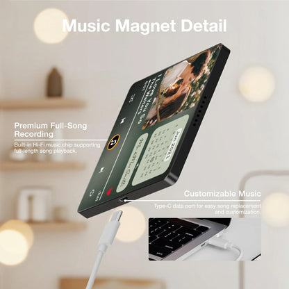 Personalized Acrylic Music Magnet with Photo Calendar for Fridge Decor, Unique Couple Gift for Sweet Everyday Memories