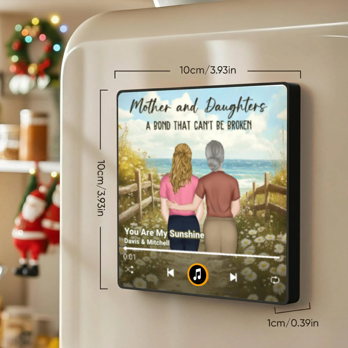 Acrylic Music Magnet for Mother and Daughter, Personalized Sunshine Quote Fridge Decor, Sweet Gift for Mom